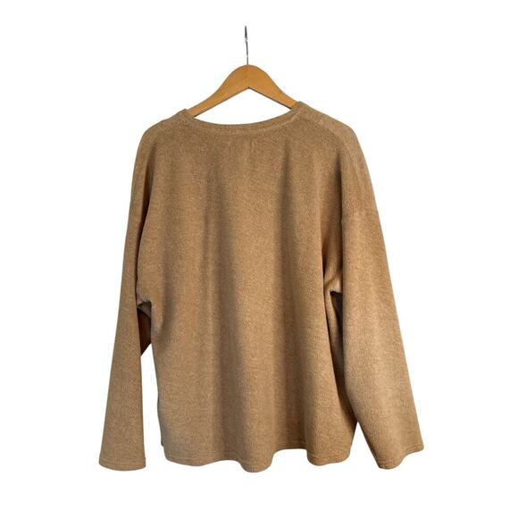 MWL by Madewell Women's Vincent Brushed Henley Top Soft Relaxed Size XXL Beige - Picture 7 of 9